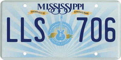 MS license plate LLS706