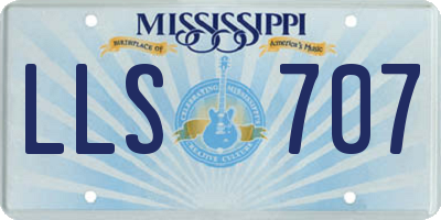 MS license plate LLS707
