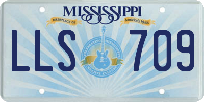 MS license plate LLS709