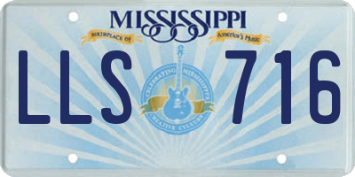MS license plate LLS716