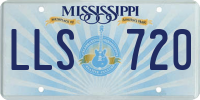 MS license plate LLS720
