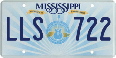 MS license plate LLS722