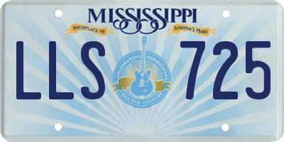 MS license plate LLS725