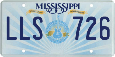 MS license plate LLS726