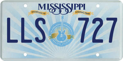 MS license plate LLS727