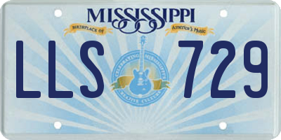 MS license plate LLS729