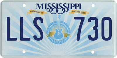 MS license plate LLS730
