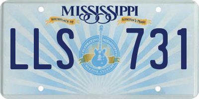 MS license plate LLS731