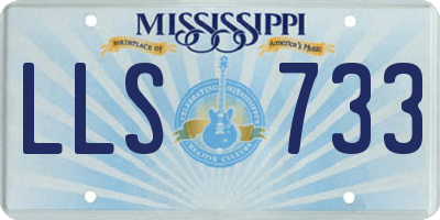 MS license plate LLS733