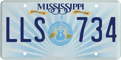 MS license plate LLS734