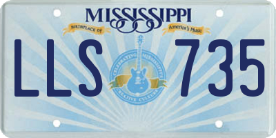 MS license plate LLS735