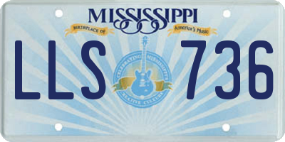 MS license plate LLS736