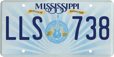 MS license plate LLS738