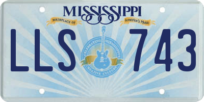 MS license plate LLS743