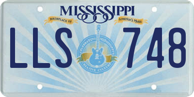 MS license plate LLS748