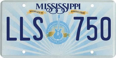 MS license plate LLS750