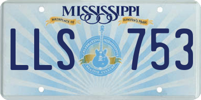 MS license plate LLS753