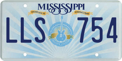 MS license plate LLS754