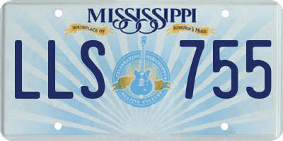 MS license plate LLS755