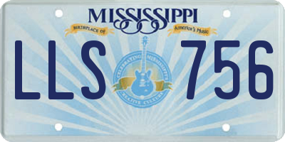 MS license plate LLS756