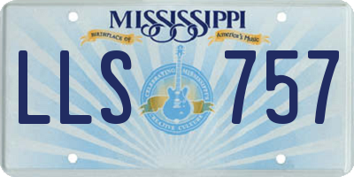 MS license plate LLS757