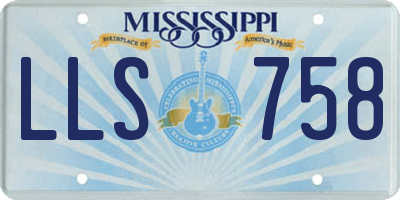 MS license plate LLS758