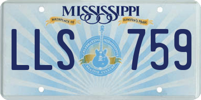MS license plate LLS759