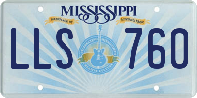 MS license plate LLS760