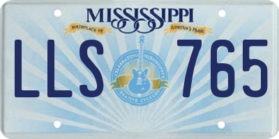 MS license plate LLS765
