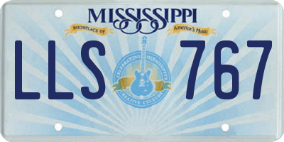MS license plate LLS767