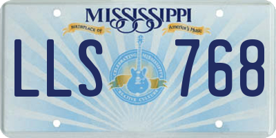 MS license plate LLS768
