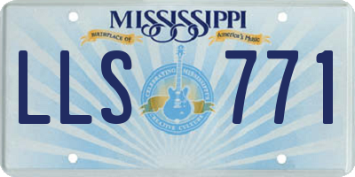MS license plate LLS771