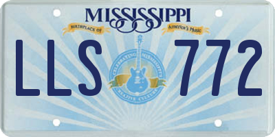 MS license plate LLS772