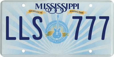 MS license plate LLS777