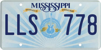 MS license plate LLS778