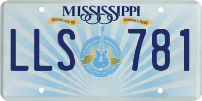 MS license plate LLS781