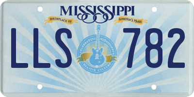 MS license plate LLS782