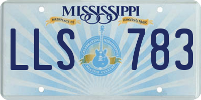 MS license plate LLS783