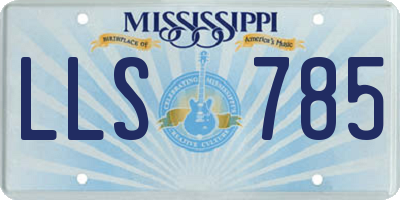 MS license plate LLS785