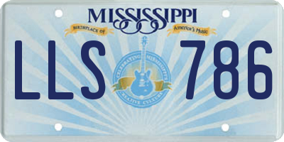 MS license plate LLS786
