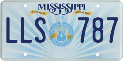 MS license plate LLS787