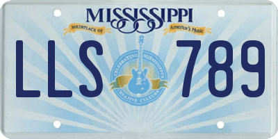 MS license plate LLS789