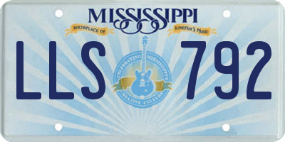 MS license plate LLS792