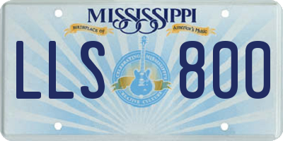 MS license plate LLS800