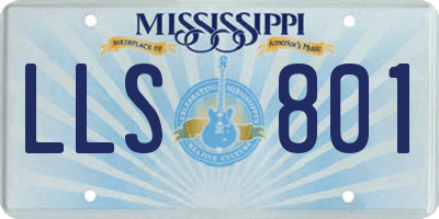 MS license plate LLS801