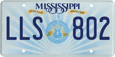 MS license plate LLS802