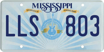 MS license plate LLS803