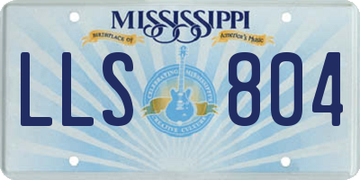 MS license plate LLS804