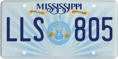 MS license plate LLS805