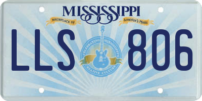 MS license plate LLS806